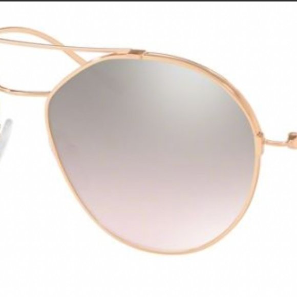 GOLD: Prada SPR 56U 5AK200 Aviator Sunglasses - Picture 4 of 8